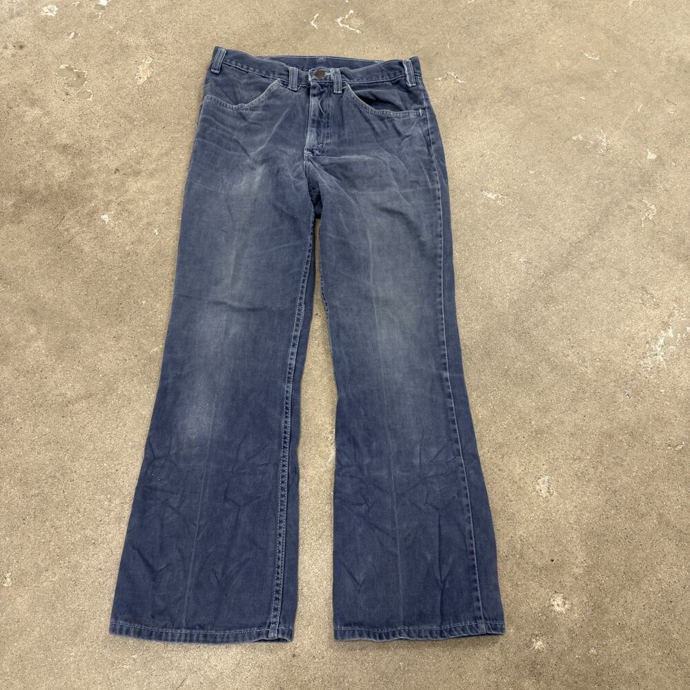 Vintage 70s J.C. Penney Flare Disco Rockabilly Talon 42 Zip Jeans USA 29x26 Blue